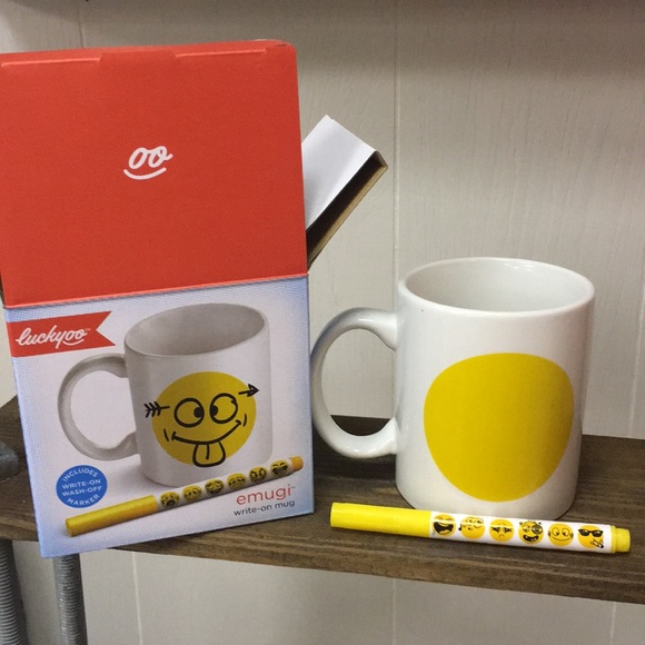 NWT LUCKYOO draw face mug - Picture 1 of 8